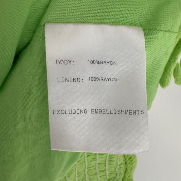 Princess Polly Darshan Top Lime cropped cinched ruched front cap sleeve v-neck 2 - Picture 8 of 10